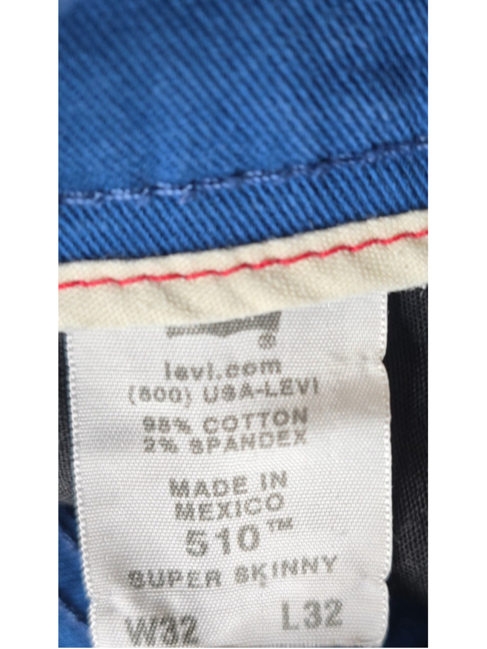 Levi’s 510 Super Skinny Jeans Mens 32x32 Blue Stretch Denim Pants - Picture 6 of 10